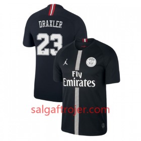Paris Saint-Germain Fodboldtrøjer Draxler 23 Jodan Sort 3. sæt 2018/19 Kort ærmer